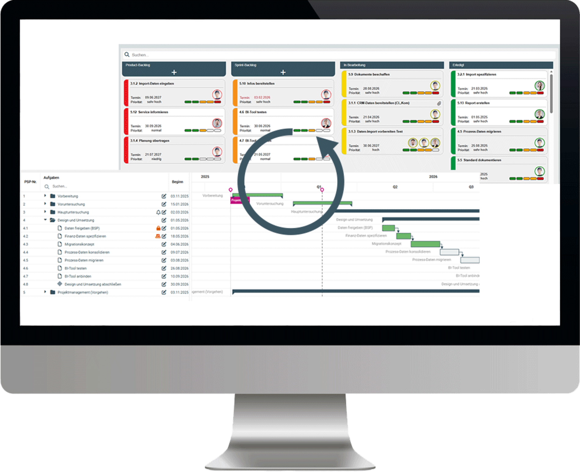 ibo netProject hybrides Projektmanagement Screenshot