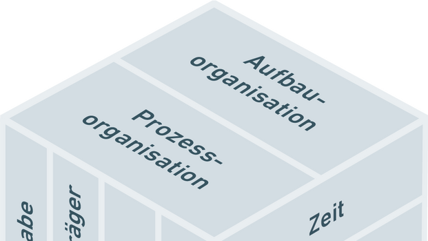 Organisationswürfel - Aufbauorganisation und Prozessorganisation